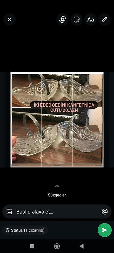 neman xrustal: İki ədəd qədimi şirniyyat qabı (konfetniça) – cütü 20 AZN — 1