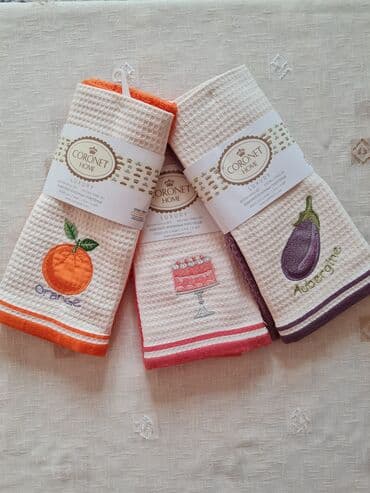 cay desmalı: Mətbəx üçün Yeni rəng - Ağ Pambıq Dəsmal, Ünvandan götürmə — 3