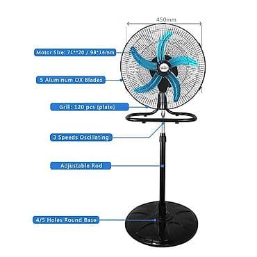 ventil: Sərinkeş Vegastar 200W 50sm 3sürətli 5 pərli dəmir . ❄️ Sərinlik artıq — 2