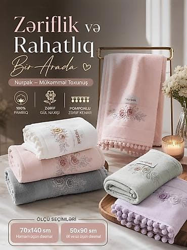 desmal sixan: Nurpak dəsmallar – Zəriflik və rahatlıq bir arada - Material: 100% — 1