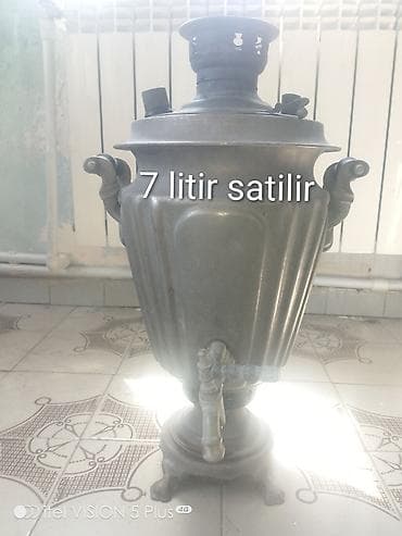samavar odunla: 7 litrlik klassik kömür/odun samovarı Xüsusiyyətlər: - Tutum: 7 litr — 1