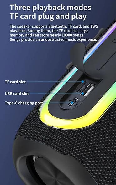 Bluetooth Dinamik – 16W güclü səs, Bluetooth 5.1, 1800 mAh batareya, 6 — 5