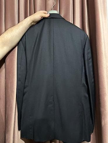 baggy şalvarlar: Versace Classic kişi kostyumu 52 razmer - Rəng: tünd qara - Dəst — 2