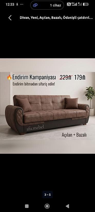 qubka: *Divan 179Azn💥* ✔️Rəng seçimi var ✔️Açılan və Bazalı ✔️ Ölçü 210sm — 5