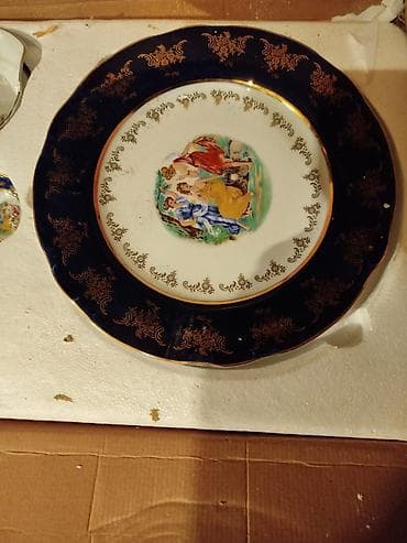 armudu stekan nece ml: Nahar dəsti, rəng - Qızılı, Farfor — 2