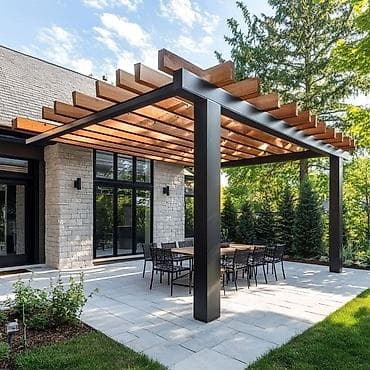 Metal-karkaslı loft perqola və terrasa üst örtüyü – layihələndirmə və