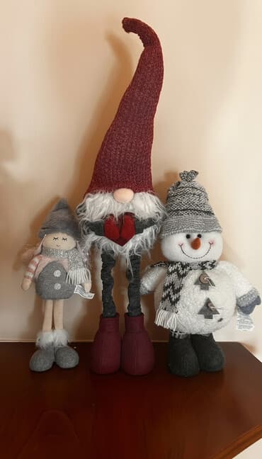 toy ucun ev dekorlari: Yeni il dekor fiqurları dəsti - 3 ədəd yumşaq oyuncaqlı dekor: şən — 1