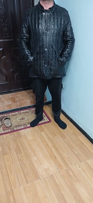 Другая мужская одежда: Мужская куртка, Кожаная, Зимняя, 2XL — 8