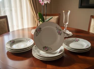 ağ gilas mürəbbəsi qiyməti: Boşqablar, 6 ədədli dəst, rəng - Ağ, Farfor — 1