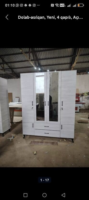 ikinci əl şkaf: Yeni, 4 qapılı Düz dolab, Dolab-asılqan — 16