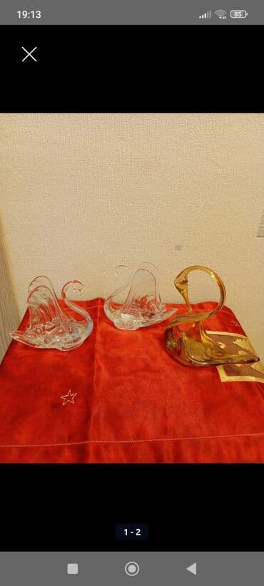 şuşə qab: Stəkanlar, rəng - Qızılı, Şüşə, Çexiya — 2