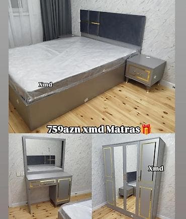 Yataq otağı dəsti – 759 AZN, matrass hədiyyə Komplektin tərkibi: - 1
