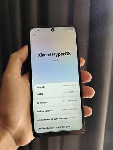redmi not 13: Redmi Note 13, 128 GB, rəng - Qara, Barmaq izi, İki sim kartlı, Face ID — 2