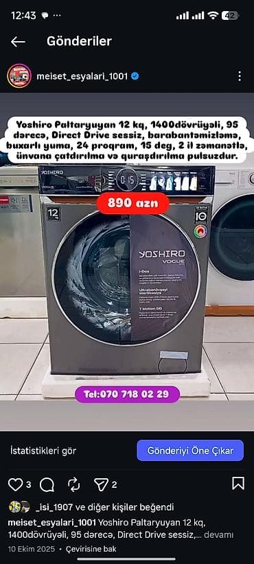 Elektronika: Paltaryuyan maşın 8 kq, Yeni, Pulsuz çatdırılma — 9