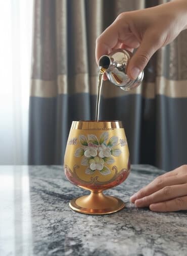 bıçaq dəsdi: Qədəhlər, rəng - Qızılı, Xrustal, 6 ədədli dəst, Çexiya — 2