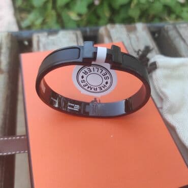 qara qadın krossovkaları: Hermes qolbaq Qara 6.4 sm — 6
