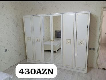 asilqan 35 azn: Yeni, 6 qapı, Güzgülü, Ağ, Açılan, Düz dolab — 2