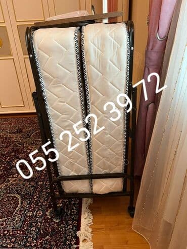купить раскладушку в баку: Новый, Раскладушка с матрасом — 1