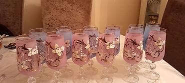 qedimi qab: Qədəhlər, rəng - Mavi, Şüşə, 6 ədədli dəst — 7