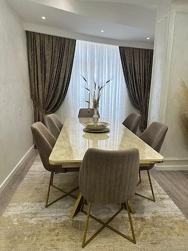 Qonaq otağı üçün, İşlənmiş, Kvadrat masa, 6 stul — 1