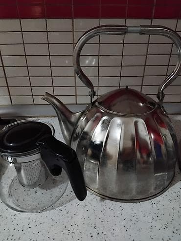 xrustal qab: Çay dəsti, rəng - Gümüşü, Metal, 10 nəfərlik — 1
