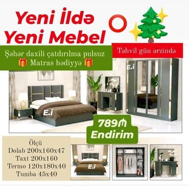 yatag taxt: İkinəfərlik çarpayı, Dolab, Yeni — 1