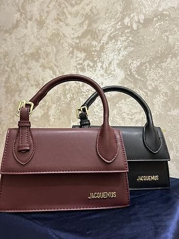 Видеоигры и приставки: Jacquemus Le Chiquito üslubunda mini çanta - Rənglər: bordo və qara - — 7