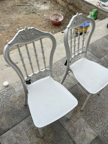 ucuz stullar: Qonaq otağı üçün, Qatlanmayan, rəng - Ağ Stul — 1