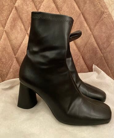 черные мужские сапоги: Размер: 36, цвет - Черный, Б/у — 2