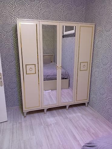 Sifarişlə mebel: Yeni, 4 qapılı, Güzgülü, Ağ, Digər material, Açılan, Düz dolab — 8