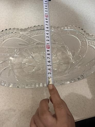 meyve qabı: Kəsimli şüşə/bohem tipli meyvə və salat qabı - Material: qalın — 2