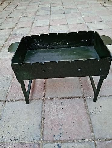 lovhe: Metall manqal – qatlanan ayaqlı - Material: qalın relyefli metal — 2
