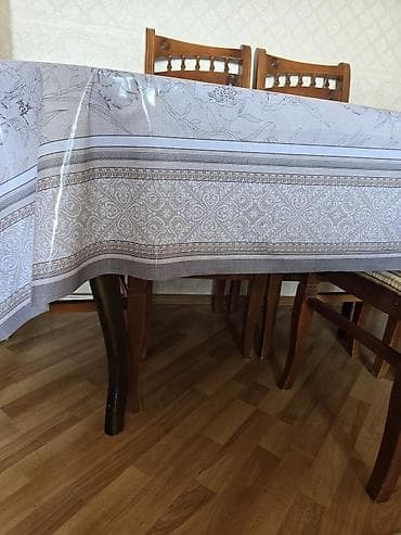 metbext stol stulu: Qonaq otağı üçün, Açılmayan, Dördbucaq masa, 6 stul — 5