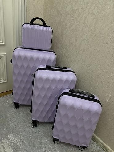 Çamadanlar: Bənövşəyi rəngdə 4-lü səyahət çamadan dəsti - 3 ədəd sərt korpuslu — 2