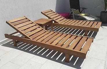 Lejankalar, şezlonqlar: Taxta çimərlik/bağ şezlonqları - Material: təbii ağacdan hazırlanmış — 4