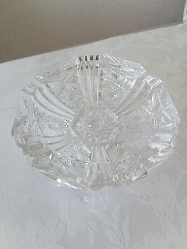 Kəsimli kristal (xrustal) şüşə kül qabı qabı - Material: ağır kristal — 1