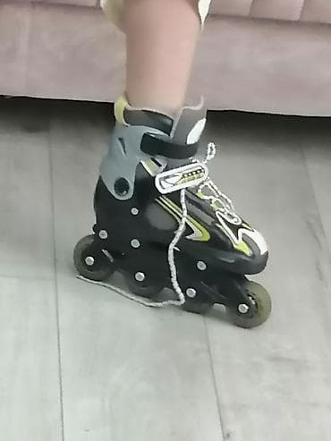 Roliklər: Uşaq üçün tənzimlənən inline roliklər - Rəng: qara-sarı-ağ, boz — 1