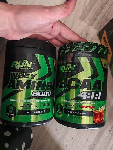 İdman qidaları: Run Whey. Протеиновый набор . Одна банка вскрыта, другие нет. Пакетов — 7