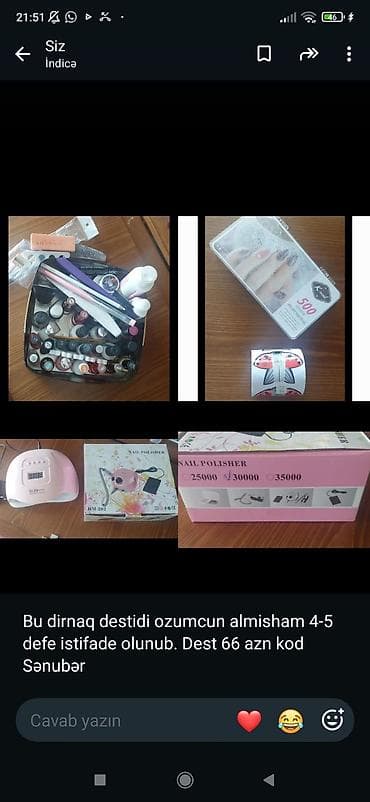 Dırnaq baxımı üçün tam set Tərkib: - Nail Polisher frez aparatı