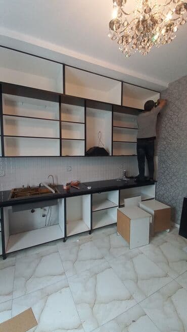 dolablar ikinci el: Sifarişlə mətbəx dəsti, Özü çəkən petlələr, MDF, Kredit var, Pulsuz çatdırılma — 2