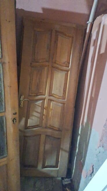 Taxta otaq qapıları və qutu dəsti - Material: kütük taxta (təbii