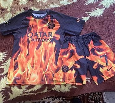 PSG temalı futbol dəsti – köynək və şort - Dizayn: Qara fon üzərində — 1