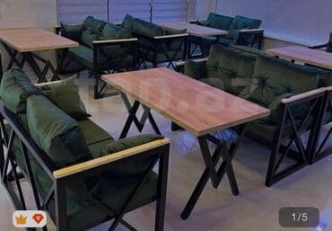 endirimde olan mebeller: Yeni, Kvadrat masa, 2 stul, Açılmayan, Skameykalar ilə, Taxta, Azərbaycan — 3