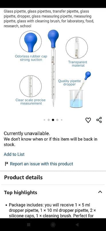 pipet: ﻿Şüşə pipet (pipetka) Laboratoriya üçün maye damcılayıcı. Şkalalı — 8