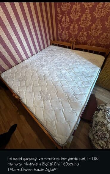 işlənmiş taxdalar: İşlənmiş, İkinəfərlik çarpayı, Bazasız, Matras ilə, Siyirməsiz — 1