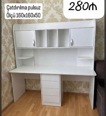 Ağ rəngli funksional iş/oxu masası - Ölçü: 160×160×50 sm - Qiymət lalafo.az -da Ağ rəngli funksional iş/oxu masası - Ölçü: 160×160×50 sm - Qiymət