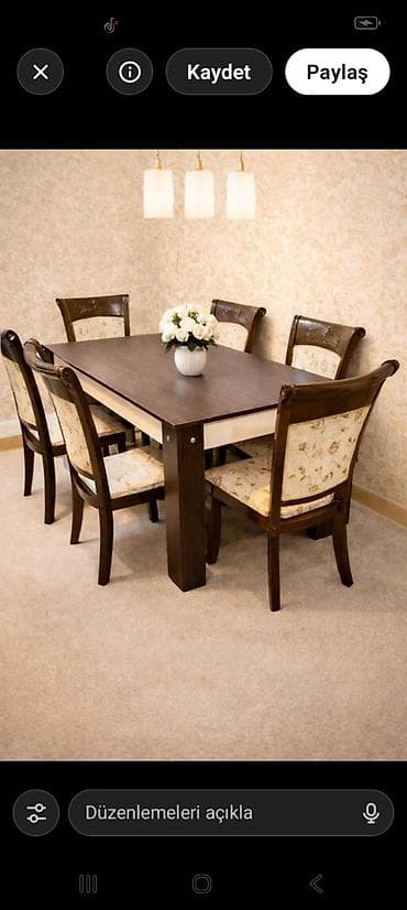 İşlənmiş, 6 stul