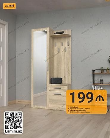 Dəhliz Dolabı – La Mini - Material: ağac teksturalı laminat - — 1