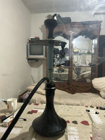 shah qəlyan mağazası qelyan tutunleri və qəlyan satışı: Kalyān (şişə nərgilə) komplekti - Rəng: qara şüşə baza, mavi/göy — 3