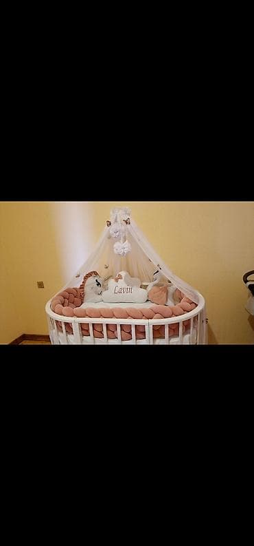 ucuz manej: Oğlan və qız üçün, Yeni, Yumru, Beşik, Dəstsiz, Matras ilə, Yellənmə mexanizm ilə — 2